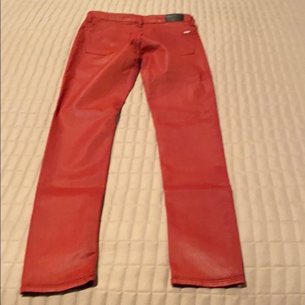 Reiki Red Pleather Jeans Size 27 View 5